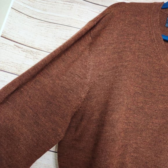 Viyella V-Neck Merino Wool Sweater Long Sleeve Brown Men's Size XXL - Picture 3 of 14